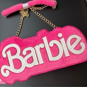 Barbie Logo Fuzzy Mini Crossbody Bag